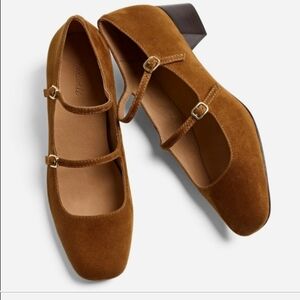 Madewell Nettie Mary Jane Brown Suede